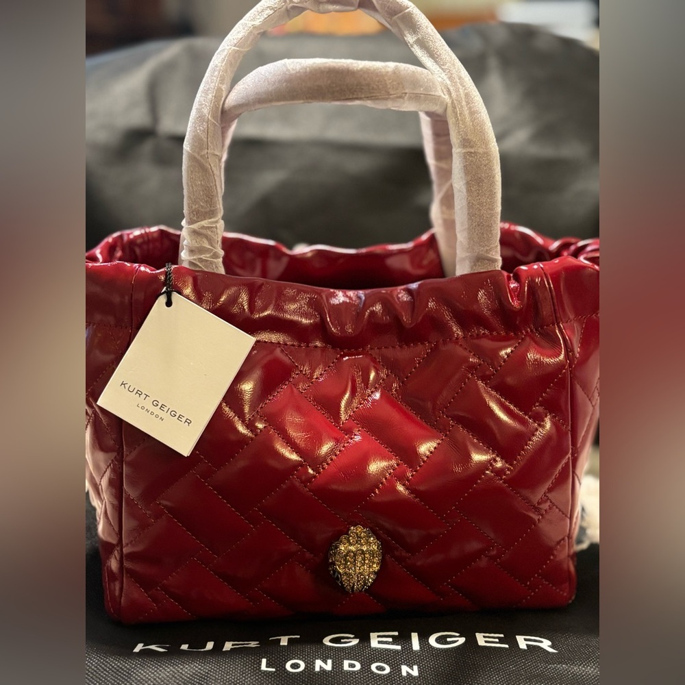 Kurt Geiger NWT Quilted Patent Leather Kensington 2 way Bag - Picture 2 of 16